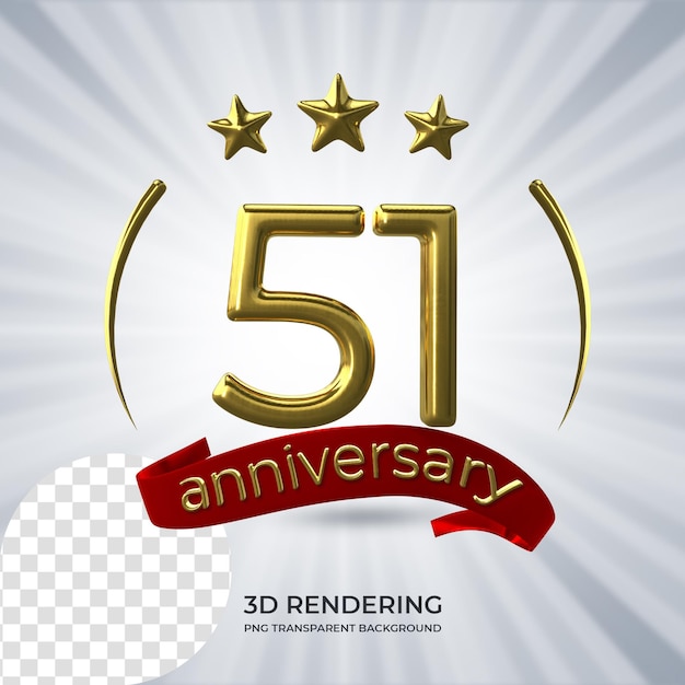 Viering 51 verjaardag poster 3d-rendering