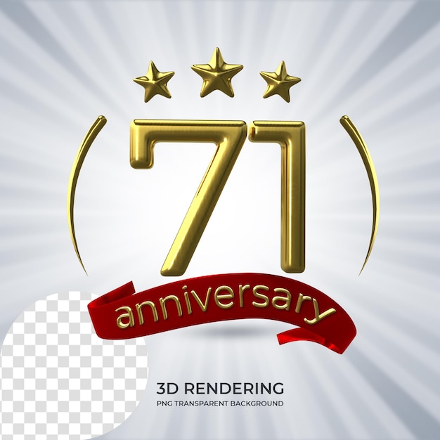 Viering 71 verjaardag Poster 3D-rendering