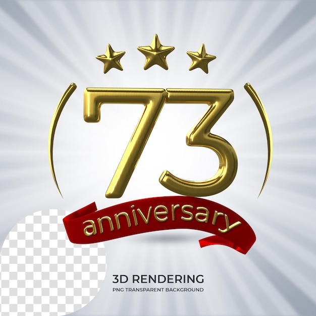 Viering 73 verjaardag poster 3d-rendering