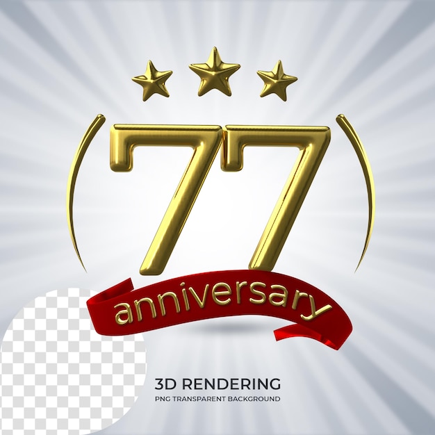 Viering 77 verjaardag Poster 3D-rendering