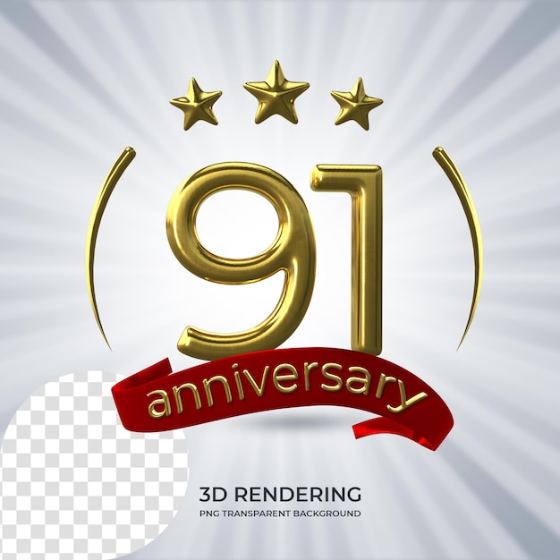 Viering 91 verjaardag Poster 3D-rendering