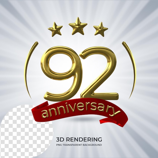 PSD viering 92 verjaardag poster 3d-rendering