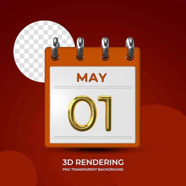 Viering op 1 mei postersjabloon 3D-rendering