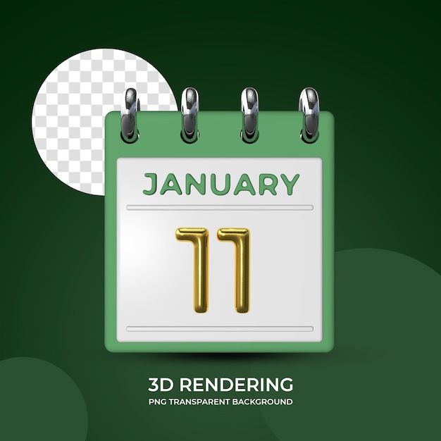 Viering op 11 januari postersjabloon 3d-rendering