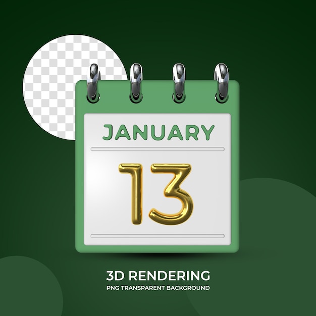 Viering op 13 januari postersjabloon 3D-rendering