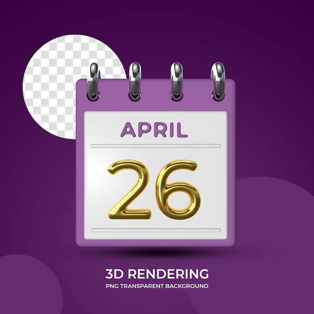 Viering op 26 april postersjabloon 3d-rendering