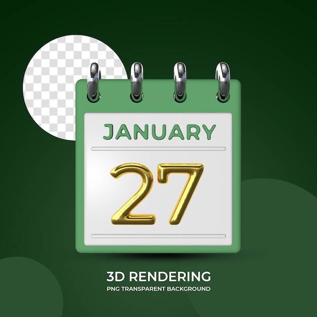 PSD viering op 27 januari postersjabloon 3d-rendering