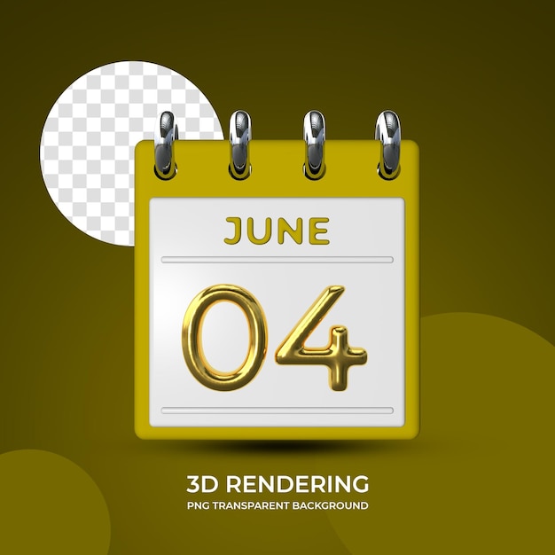 Viering op 4 juni postersjabloon 3d-rendering