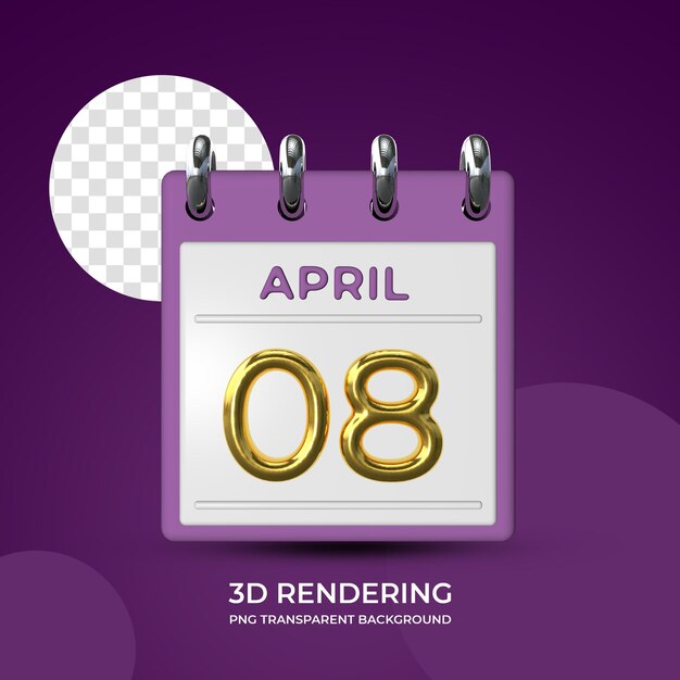 PSD viering op 8 april postersjabloon 3d-rendering