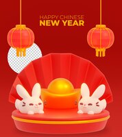 Viering van het chinese nieuwjaar van het konijn