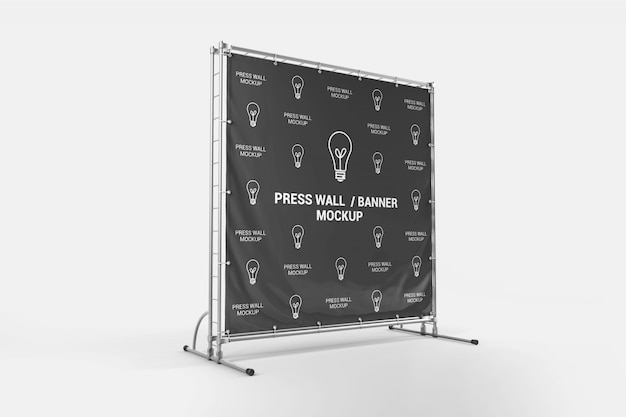 Vierkant druk op muurbanner mockup