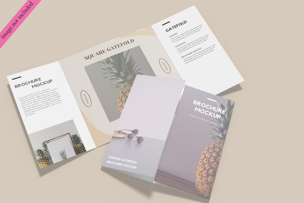 Vierkant gatefold brochure mockup