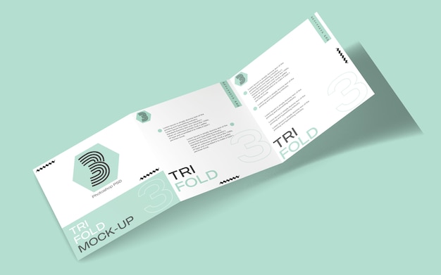 Vierkant gevouwen brochure mockup