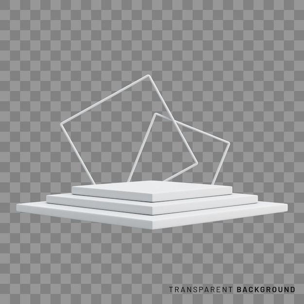 vierkant podium 3D-rendering