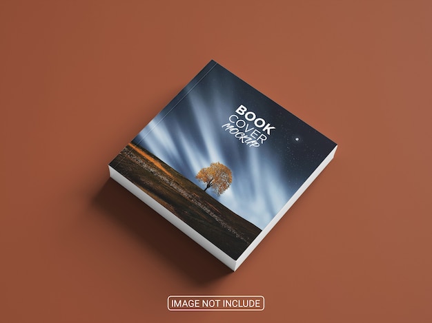 Vierkant realistisch hardcover boek mockup-ontwerp