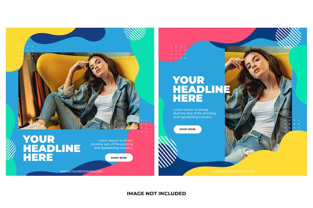 Vierkant sjabloon voor mode zakelijke social media post