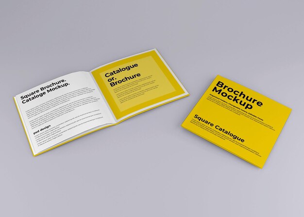 Vierkante brochure dagboek mockup