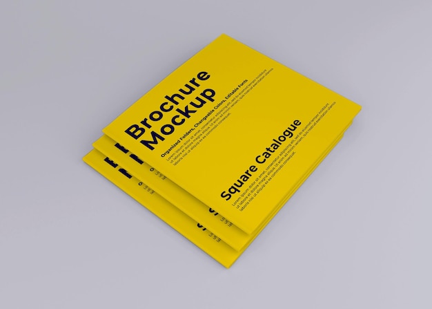 Vierkante brochure dagboek mockup