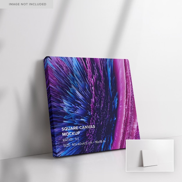 PSD vierkante canvas mockup