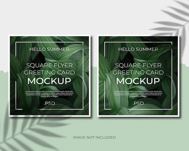 Vierkante Flyer Wenskaart Mockup Premium PSD