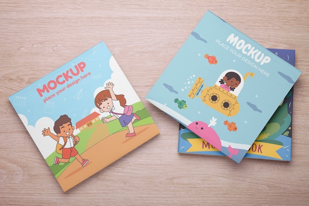 PSD vierkante mockup van een kinderboek