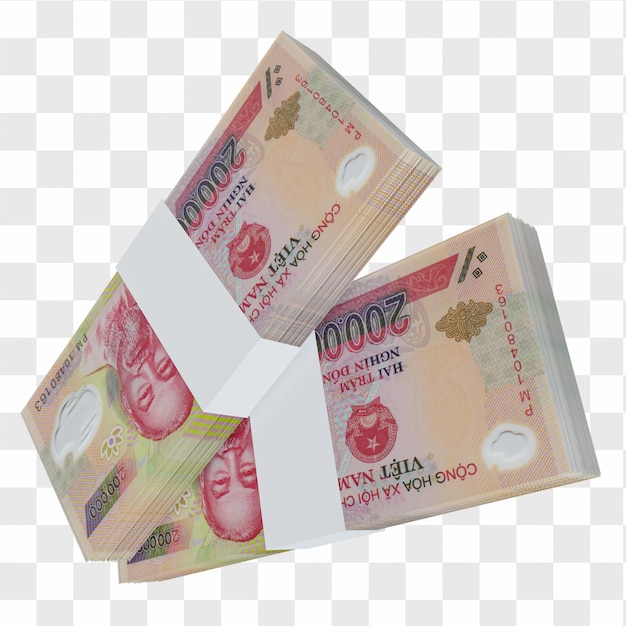 ベトナム通貨ドン200.000：vndベトナム紙幣のスタック
