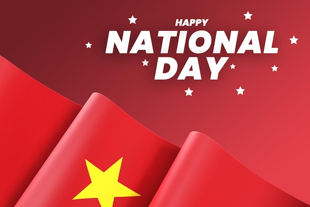 Vietnam flag design national independence day banner editable text and background