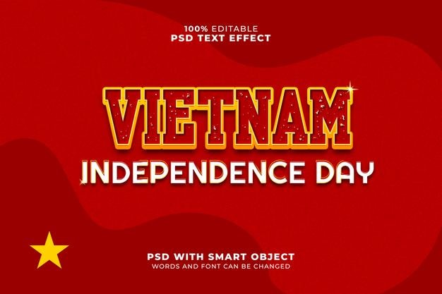 PSD vietnam independence day text effect