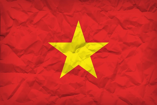 Vietnam national flag on paper