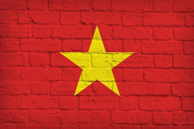 벽에 걸린 베트남 국기