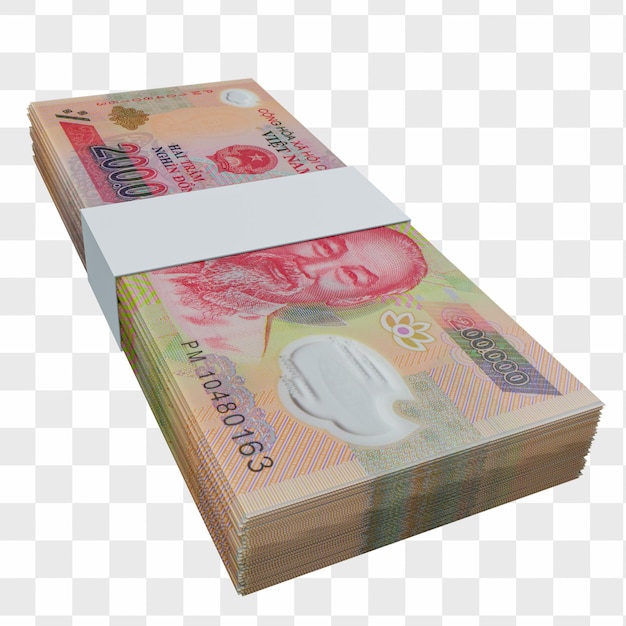 PSD vietnam valuta dong 200.000: stapel vnd vietnam bankbiljet