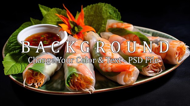 Vietnamese spring rolls with prawns and vegetable generative ai