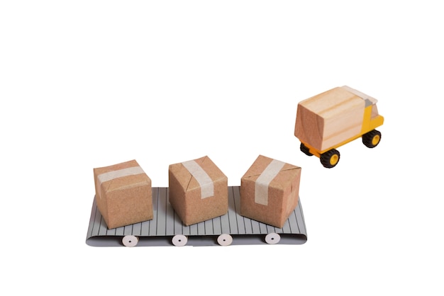 View of 3d supply chain representation illustration