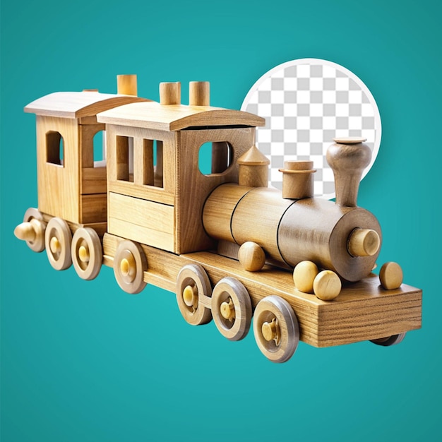 PSD vista di un modello di treno giocattolo 3d
