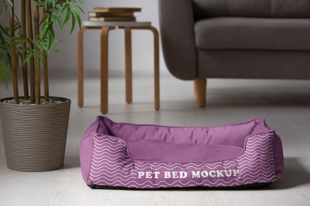 PSD view of bed mock-up design for pets