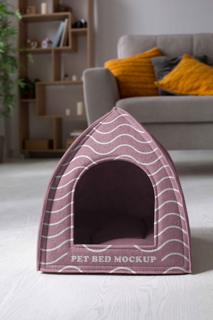 PSD view of bed mock-up design for pets