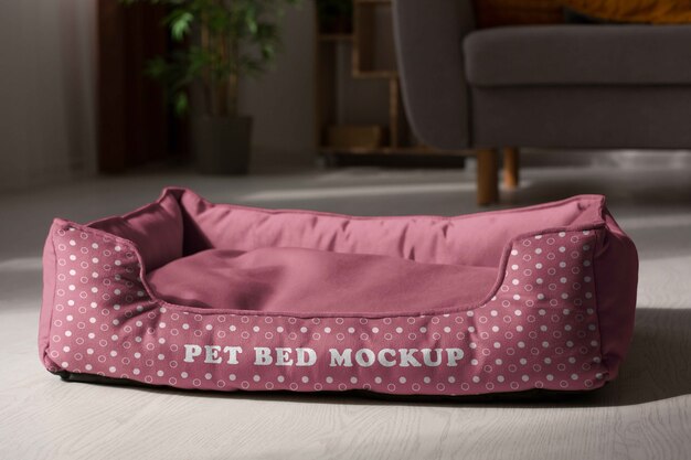 PSD view of bed mock-up design for pets