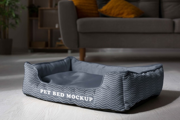 PSD view of bed mock-up design for pets