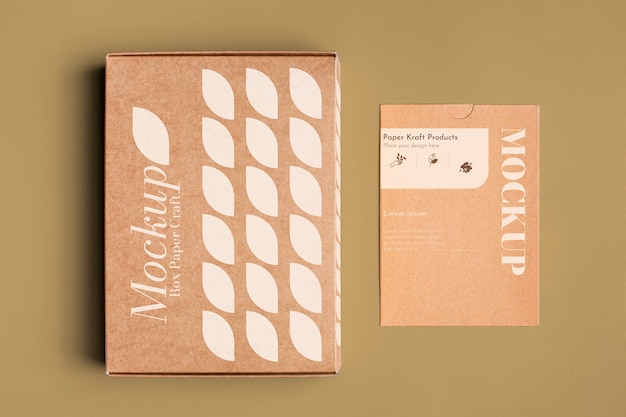 View of brown kraft paper products