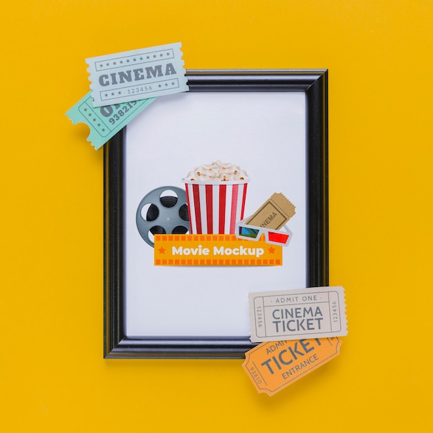 above view cinema concept with tickets