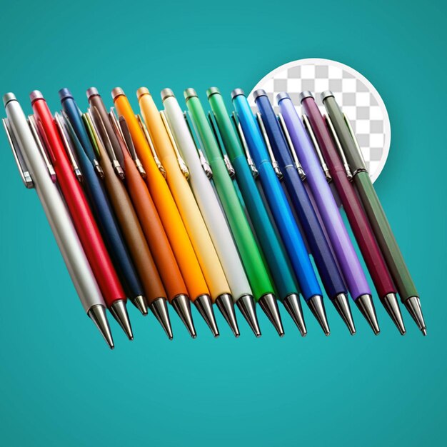 PSD above view colorful pencils arrangement