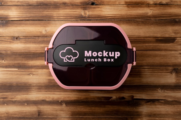 PSD view of empty lunch box mock-up