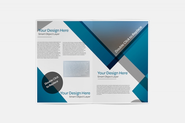 View of a folding brochure mockup