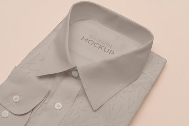 View of formal dress shirt mock-up