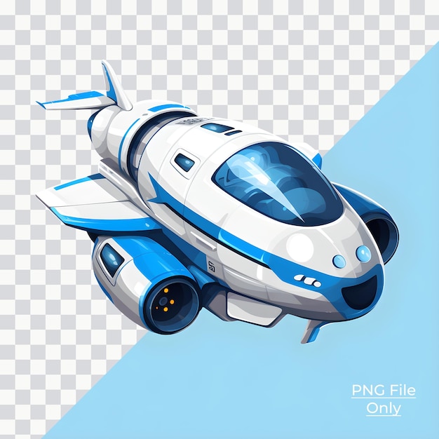 View of futuristic looking spacecraft soft smooth lighting only png premium psd