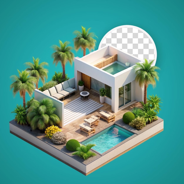 PSD view of graphic 3d water resort