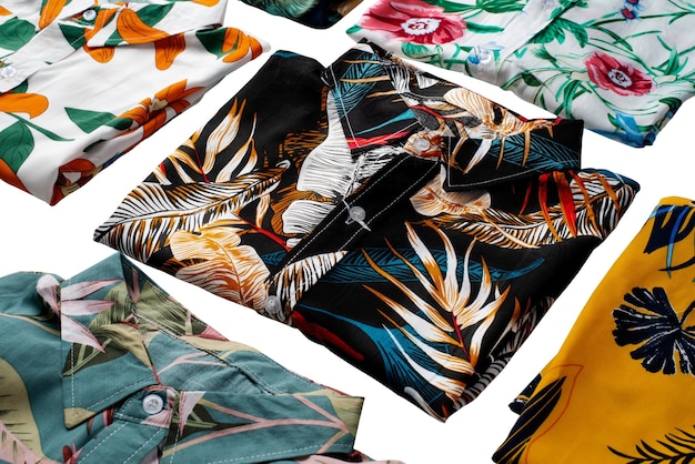 PSD view of hawaiian shirt with pattern