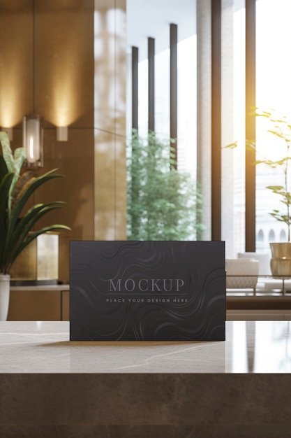 PSD view of hotel key card mock-up