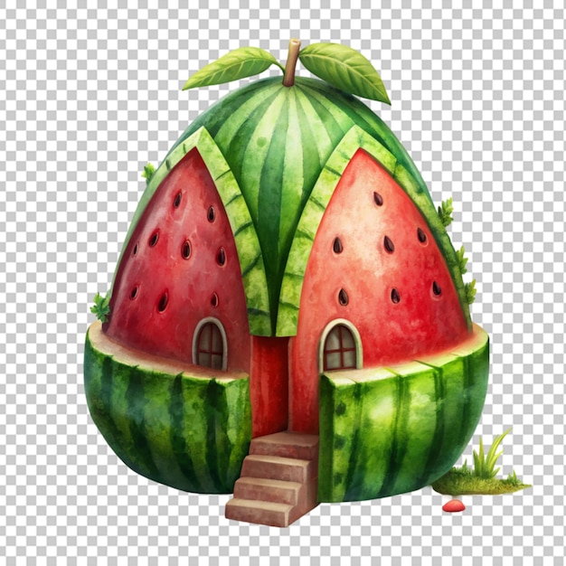 View of house made from a watermelon fruit