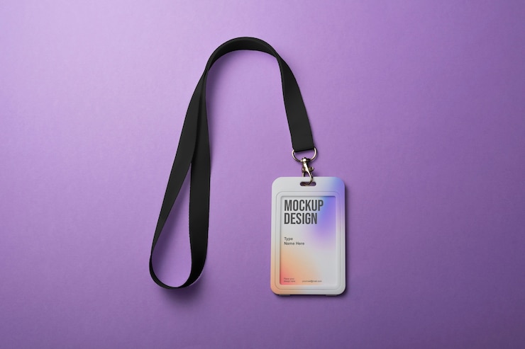 PSD view of lanyard mock-up